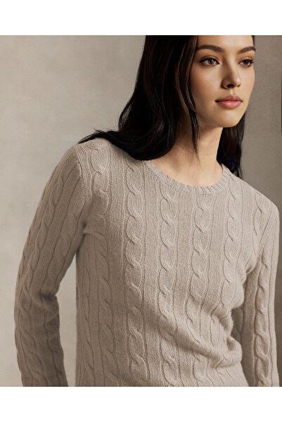 citystyle Women's Dear Couple Combination Unisex Crew Neck Mink Color Knitwear Sweater