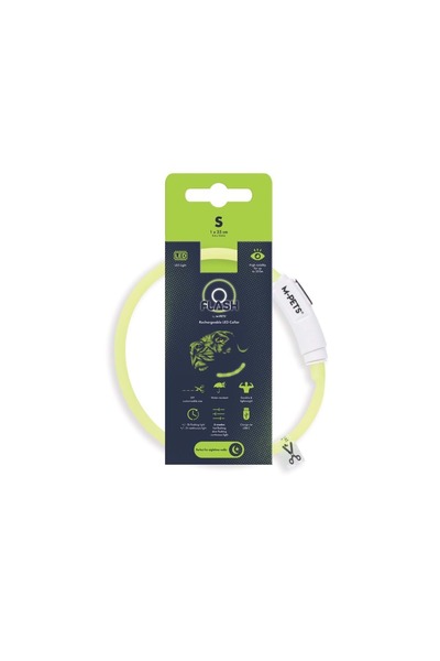 M-PETS Flash Led Neck Collar Green (S)