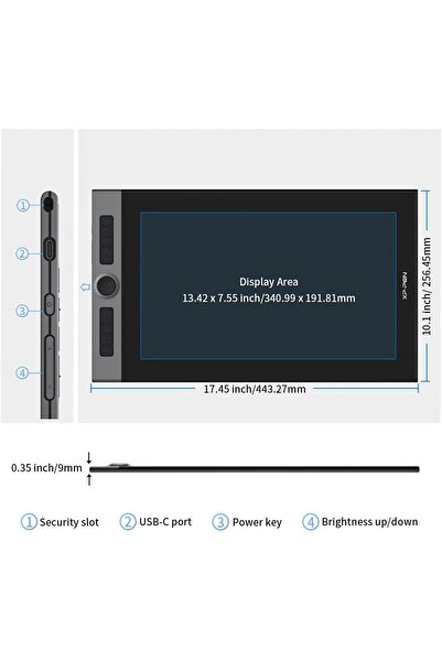XP-Pen Artist 16 PRO Graphics Tablet, 15.4" FHD Laminated, TILT, USB Type-C, Pen X3 Elite Plus