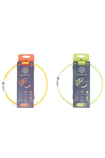 M-PETS Flash Led Neck Collar Green (m)