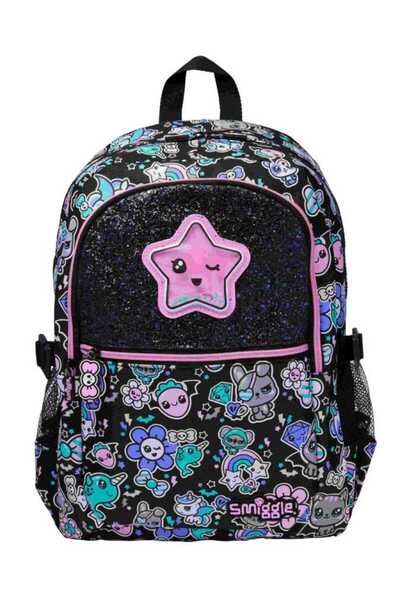 SMIGGLE حقيبة ظهر تريلبليزر كلاسيك أتاش باللون الأسود - مزيج 456997