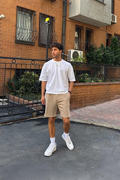 Flaw Wear Καφέ σορτς με ελαστική μέση