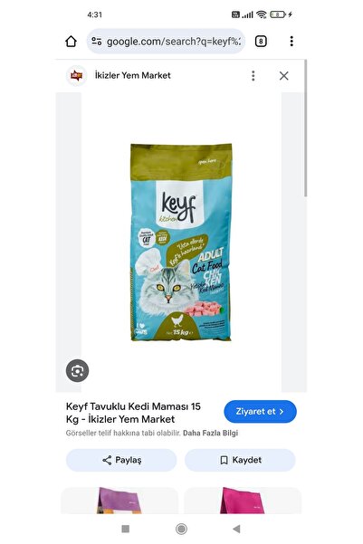 ENES Keyf 15 kg tavuk etli kedi maması