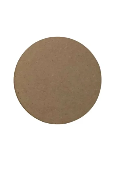 OEM Tablita MDF, cerc, Maro, 9x9 cm