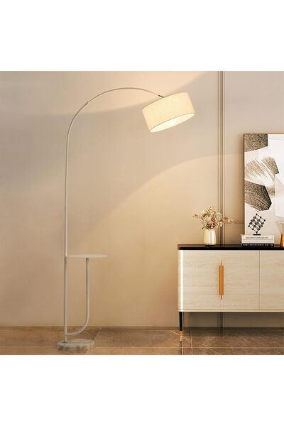Taimi Dimmable Vertical Floor Lamp With Warm Light Pure Marble Base with Coffee Table Tray