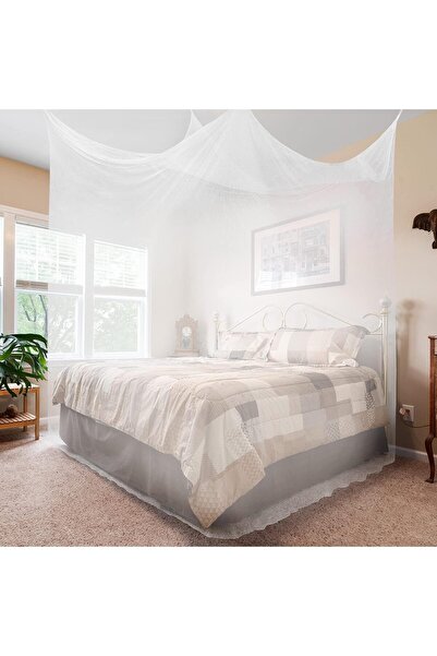 OEM Baldachin dormitor cu pat dublu 180 x 190 x 200 cm ALB