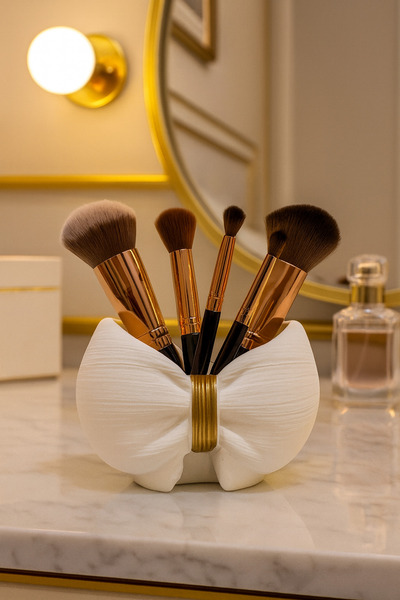 ARGKRİSTAL GOLD DETAYLI Fiyonk Detaylı pinterest Makyaj Fırçalık – Minimal ve Şık Organizer