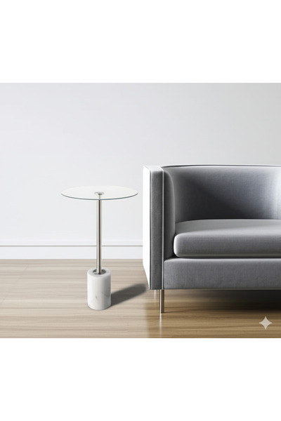 private house Modern marble coffee table with glass top