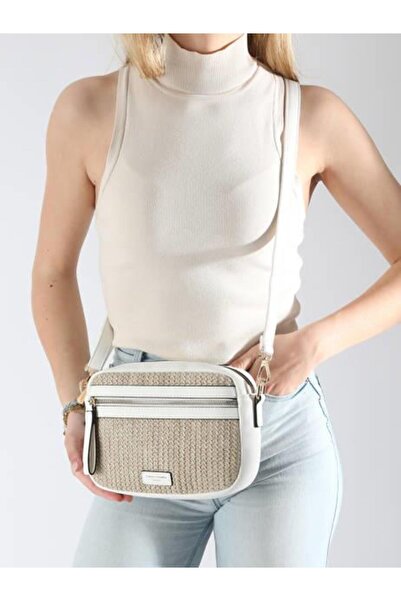 David Jones Women's Shoulder Bag with Strap White