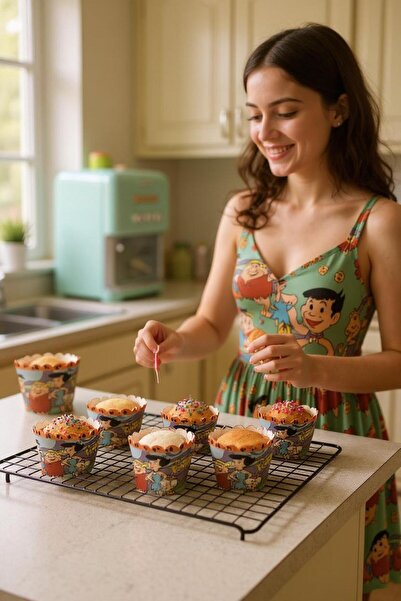 Cadde Süs Muffin Cupcake 25 Li Mini Cake Mold Capsule Stone Age Themed