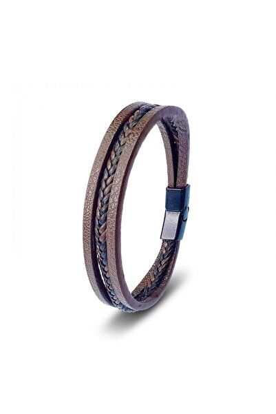 SeyCey.co Brown Black Hair Braid and Steel Bracelet |   February 14 Valentine...