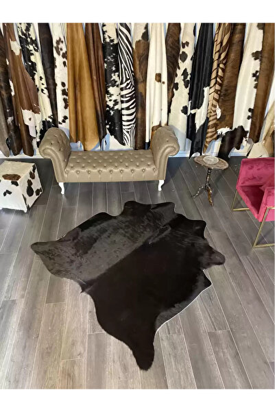 Wonder Fur %100 Hakiki Siyah Dana Postu – Dekoratif Halı & Aksesuar