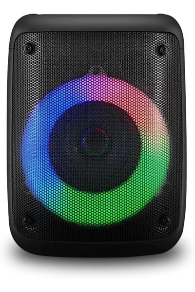 IDIGIT Portable Bluetooth Speaker, RGB Lights, Mic Input, USB/TF/AUX, BT 5.0, Top Controls – Black