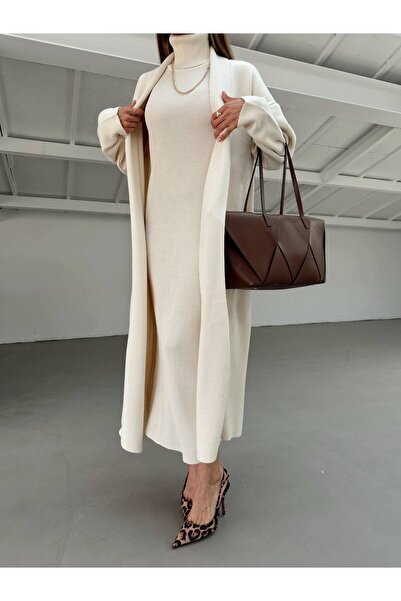 Lamierra High Neck Sleeveless Women's Knitwear Long Set