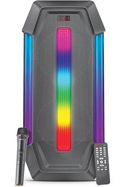 IDIGIT Bluetooth Speaker 50W, RGB Lights, TWS, Bass/Treble Control, Wireless Mic, Remote Included