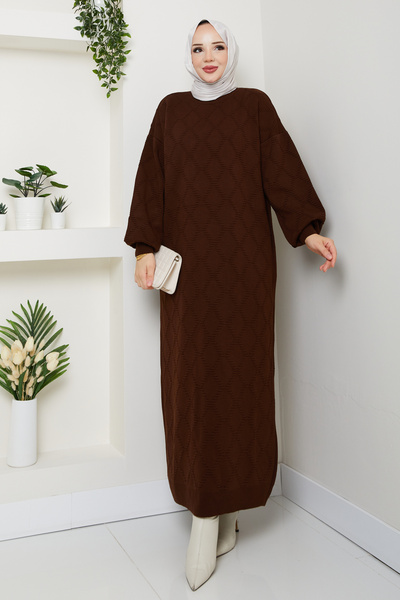 Pamuk Butik Women's Ring Patterned Knitwear Dress