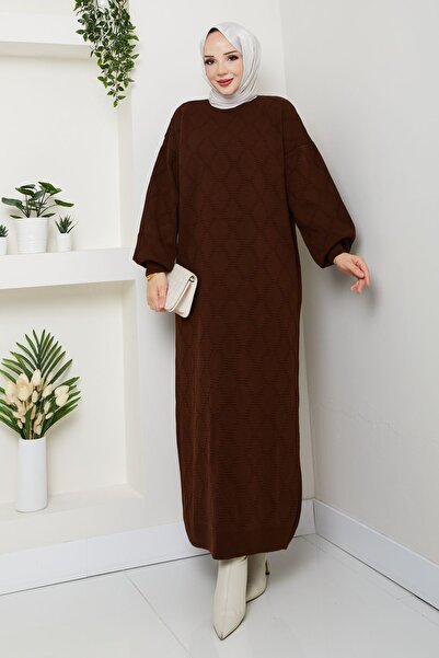Pamuk Butik Women's Ring Patterned Knitwear Dress