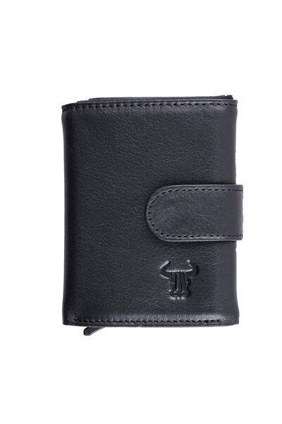 Toro Nero Men's card holder made of genuine leather, black Master Slide Pro, RFID protection