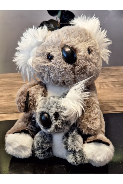 Selay Oyuncak CAM GÖZ YAVRULU KOALA GRİ 26cM