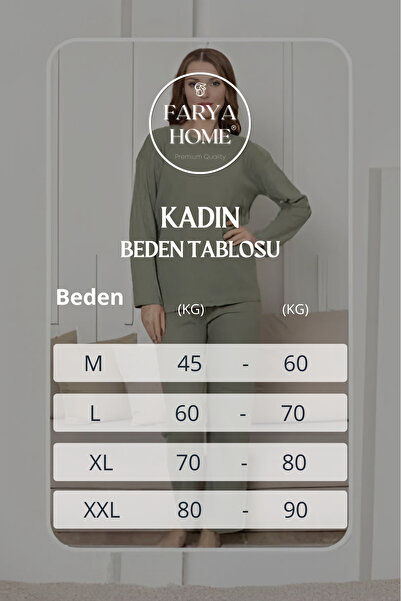 Farya Home Cotton Thick Winter Interlock Striped Long Sleeve Knitted Pajama Set