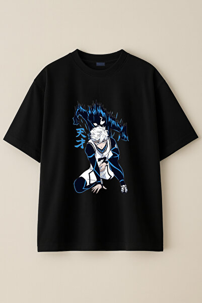 BLITZ ISTANBUL Tricou unisex cu gât rotund, cu imprimeu Nagi Seishiro Blue Lo...