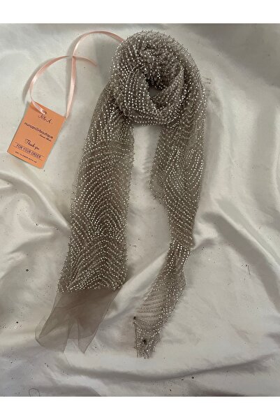 Nurcanilirboutique Boncuklu asimetrik tamamlayıcı fular