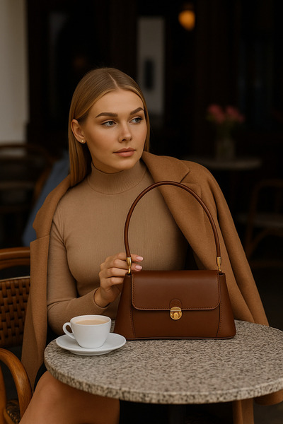 Handley Πολυτελής κομψή κλασική τσάντα ώμου