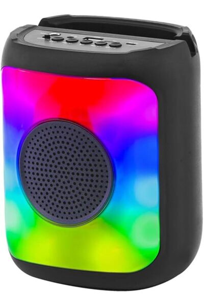 IDIGIT Portable Bluetooth Speaker, Dual Stereo, 9-Mode LED, USB/TF, Wired Mic, Rechargeable Battery