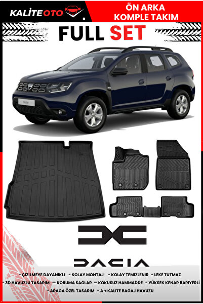 ko kaliteoto Dacia Duster 4x2 2018-2019-2020-2021-2022 Model Bagaj Havuzu+Pas...