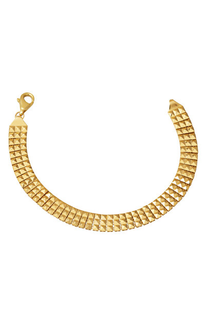Bilezikci Piramide 14 Ayar Altın Taşsız Bileklik