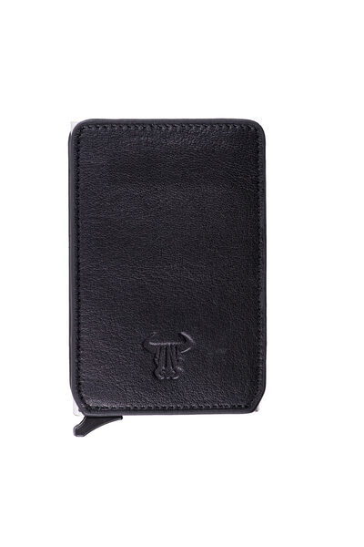 Toro Nero Men's card holder made of black genuine leather Master Slide, RFID protection