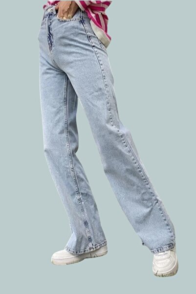 byhaziran butik Light Blue Palazzo Women's Jeans