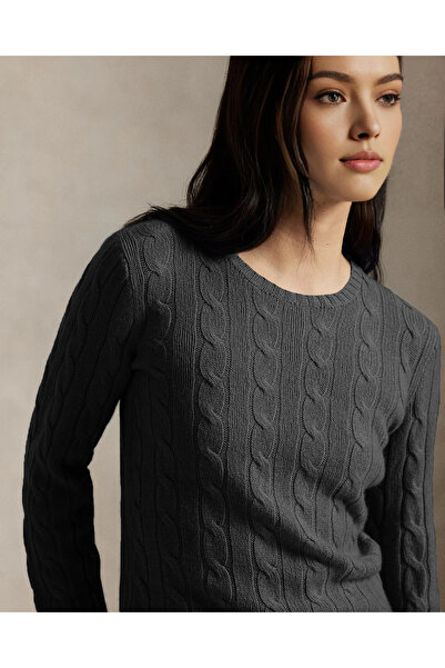 TRQOM Women's Dear Couple Combination Unisex Crew Neck Anthracite Knitwear Sweater