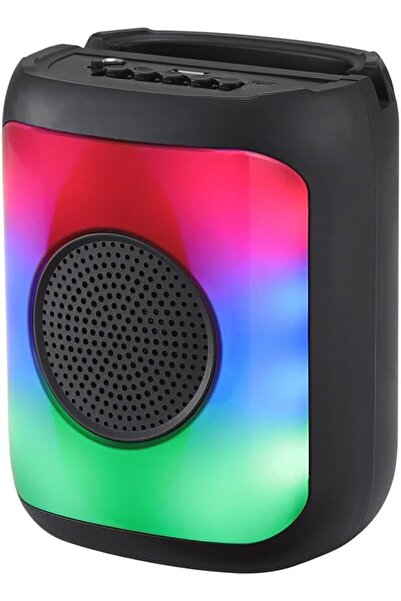 IDIGIT مكبر صوت لاسلكي بتقنية البلوتوث مع إضاءة LED RGB، وميكروفون سلكي، وUSB/TF، وقابل لإعادة الشحن، ومقبض حمل