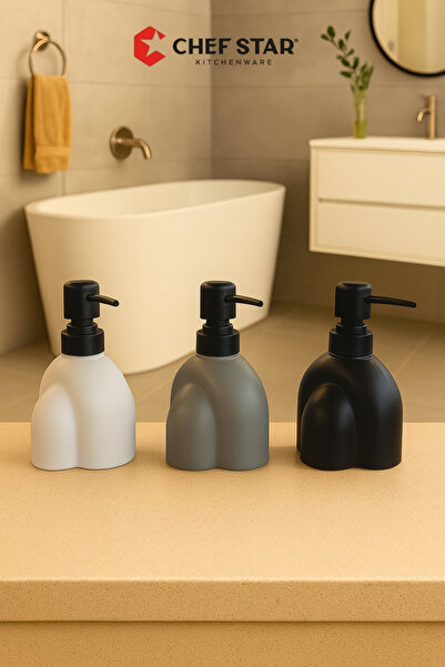 Chefstar وعاء صغير الحجم بتصميم عصري لصابون سائل مزخرف - خيارات ألوان أسود / ...