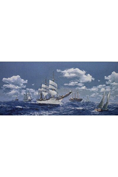 Believe YELKENLİ JAKARLI DOKUMA GOBLEN DEKORATİF ÇERÇEVESİZ PANO TABLO 70*140