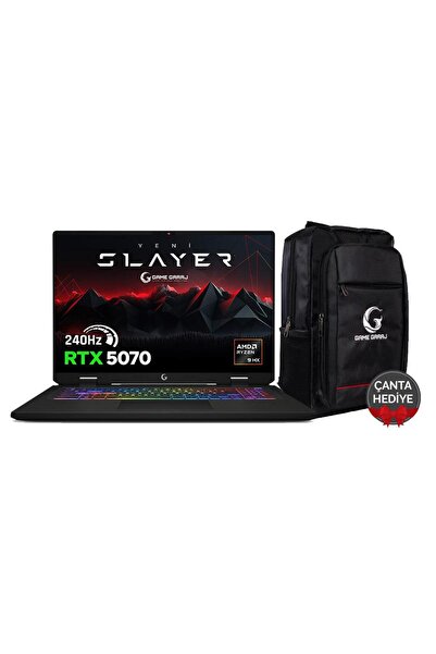 Game Garaj Slayer R9M3D XL-5070 C2 AMD Ryzen 9 9955HX3D 32GB RAM 1TB SSD RTX5070 17" QHD+ 240Hz IPS