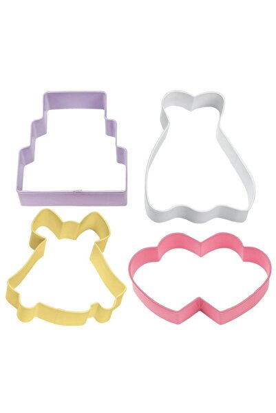 Lumea Set decupatoare Tort, Clopotei, Inima si Haine - Wilton