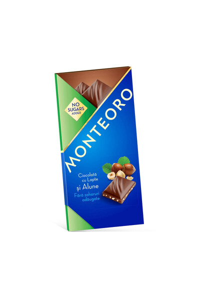 Monteoro Ciocolata cu lapte si alune Monteoro, 90g