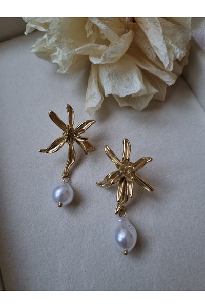 Gemnest Accessories İnci Detaylı Çelik Küpe