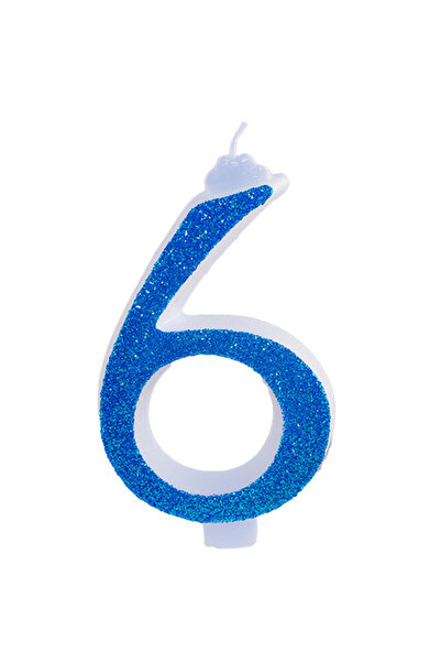 Lumea Lumanari cifre uriase nr. 6 albastru -