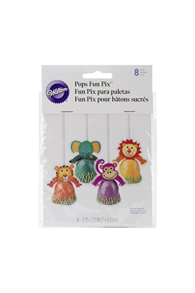 Lumea Topper pentru Briose, Pops model Animale, 8 buc. - Wilton