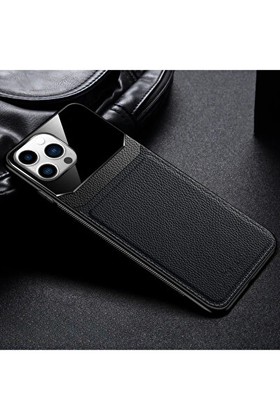 Zebana Lens Deri Kılıf İphone 13 Pro Uyumlu