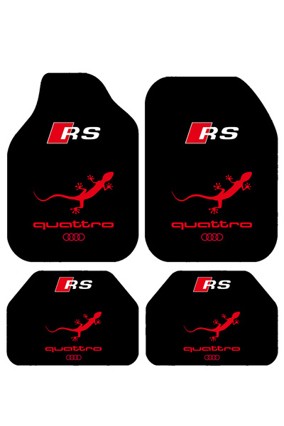 BigArts Home Audi RS Quattro Logolu Siyah Dekoratif Oto Paspas Takımı – Unive...