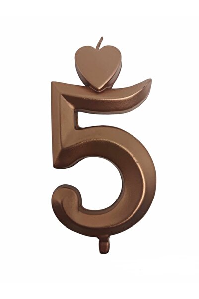 Lumea Lumanari Bronz mari, cifra 5, 4 buc. -