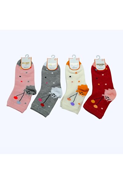 RAPAPA Κοριτσίστικες κάλτσες 4 τεμαχίων χωρίς ραφή με μπαλόνια 3120