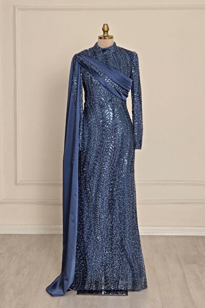Yonca Moda Evi İndigo Luna Abiye 9004