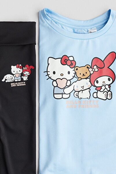 H&M 2 Parçalı Baskılı Spor Set