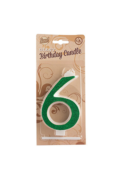 Lumea Lumanari cifre uriase nr.6 verde -