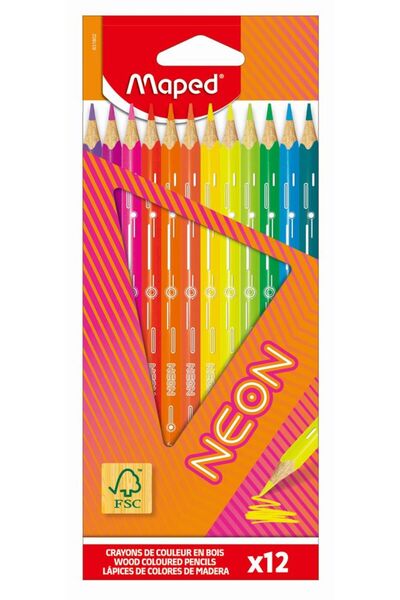 Maped Neon FSC colored pencil set, 12 colors, Multicolor